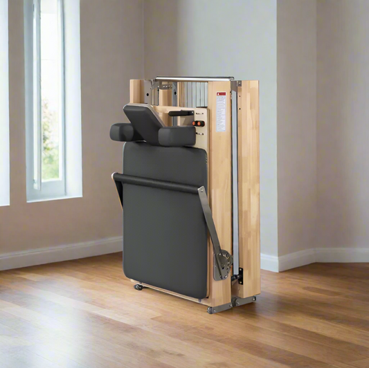 Vitalis handcrafted Pilates reformer The Haven folded 